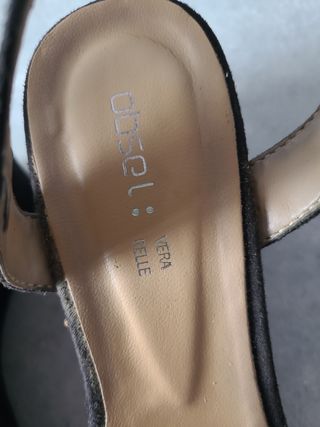 Sandali Zeppa Neri Glitter Tg 36