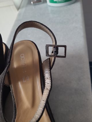 Sandali Zeppa Neri Glitter Tg 36