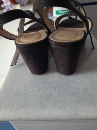 Sandali Zeppa Neri Glitter Tg 36