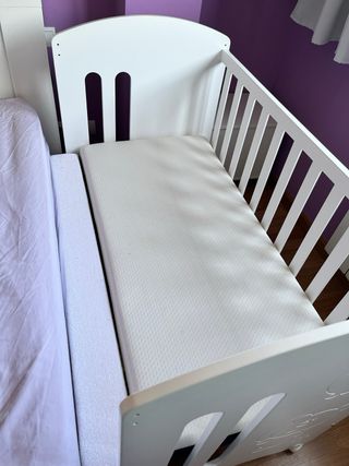 Cuna bebé con colchón y kit colecho