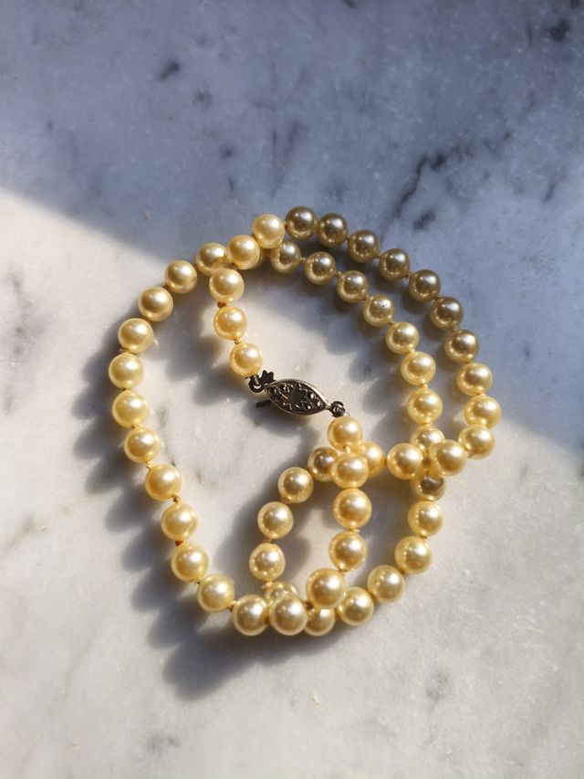 Collana girocollo Vintage in perle cerate