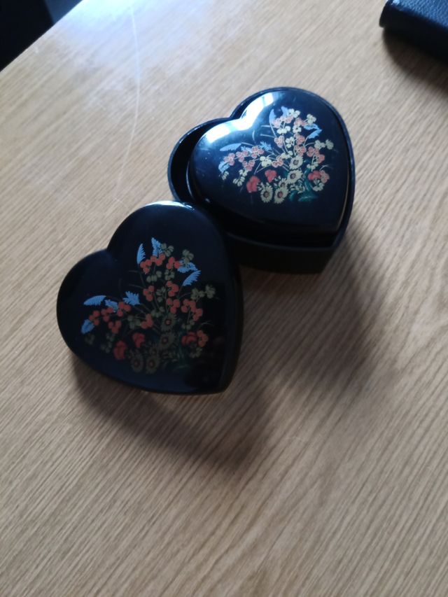 2 scatole cuore vintage