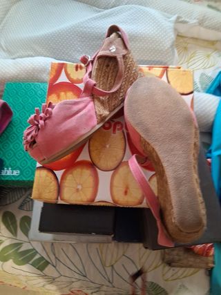Zapatos cuña rosa