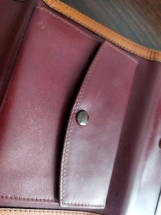 Cartera Piel Roja y Marrón