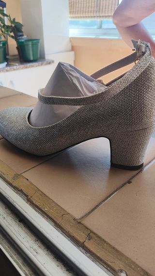 Zapatos Plata Brillantes