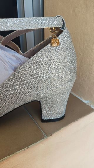 Zapatos Plata Brillantes