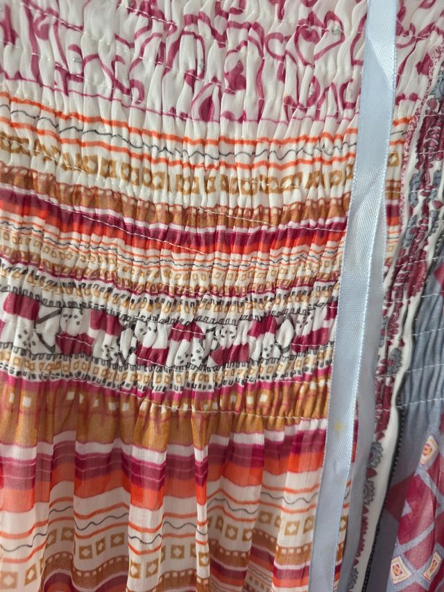 Vestido largo estilo hippy multicolor