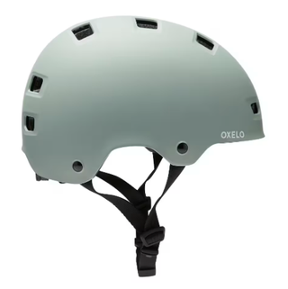 Patinete Hudora (burdeos)+Casco Oxelo (color lima)