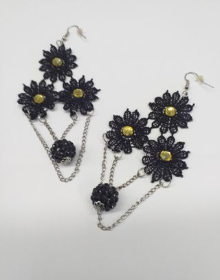 Orecchini neri in pizzo