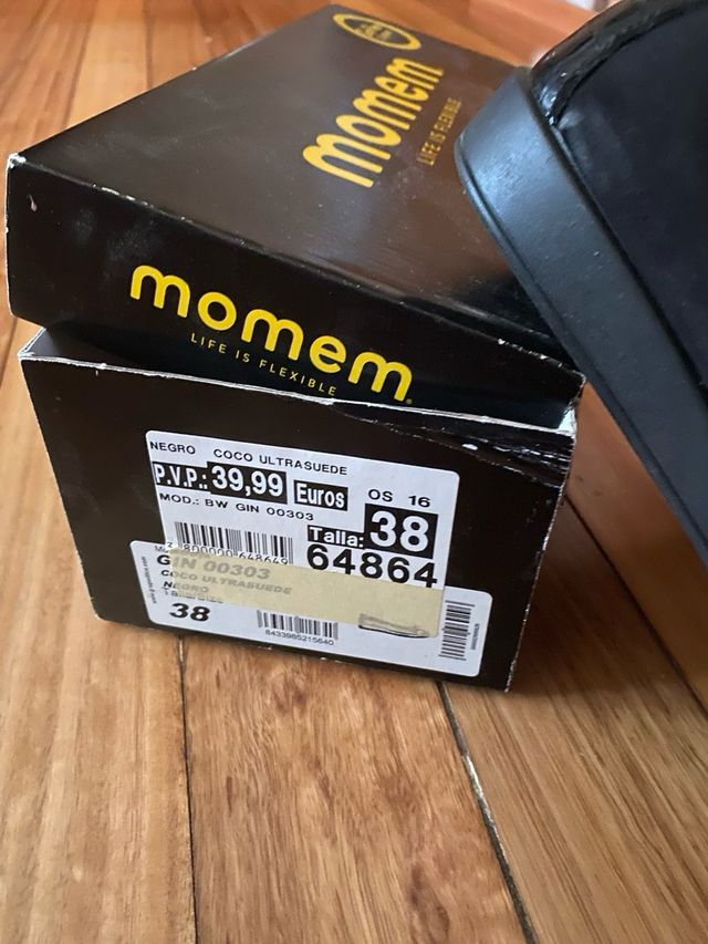 Zapatos momem negros talla 38