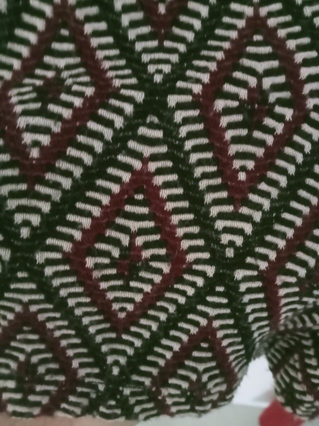 Vestito estivo a rombi - beige rosso e nero