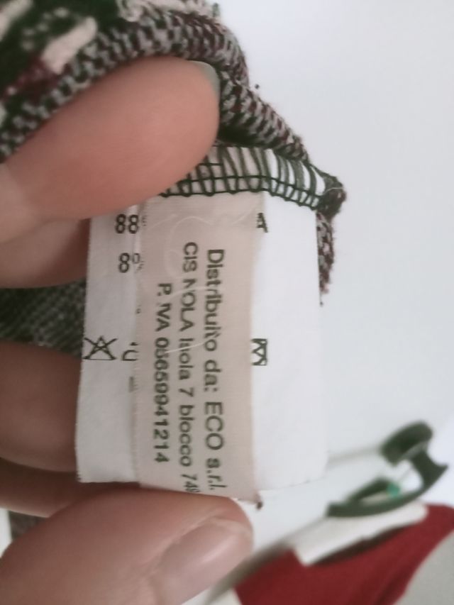 Vestito estivo a rombi - beige rosso e nero