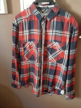 Camisa cuadros roja y azul