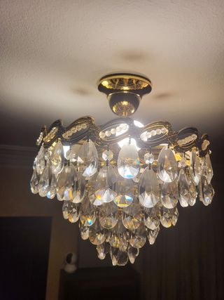 Lámpara Cristal Dorada