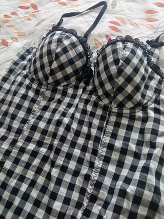 Lencería Vestido Pinup blanco y negro - Talla S