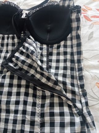 Lencería Vestido Pinup blanco y negro - Talla S