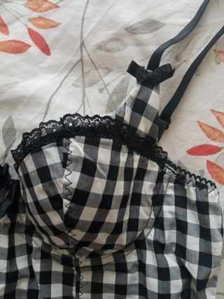 Lencería Vestido Pinup blanco y negro - Talla S