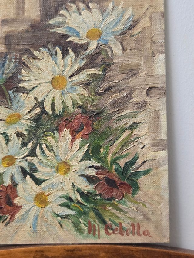 Pintura al óleo flores