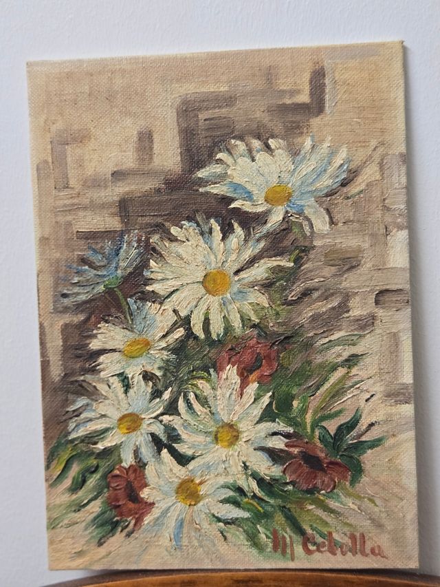 Pintura al óleo flores