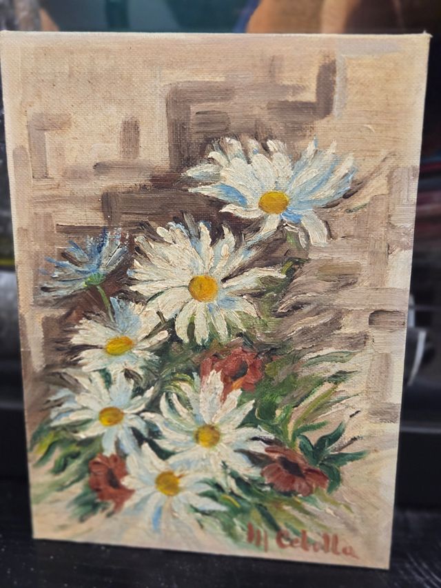 Pintura al óleo flores