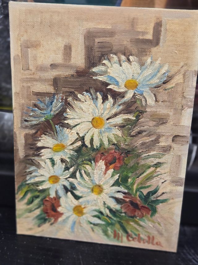 Pintura al óleo flores