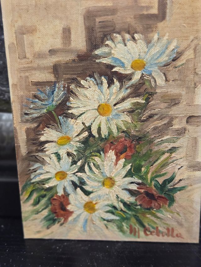 Pintura al óleo flores