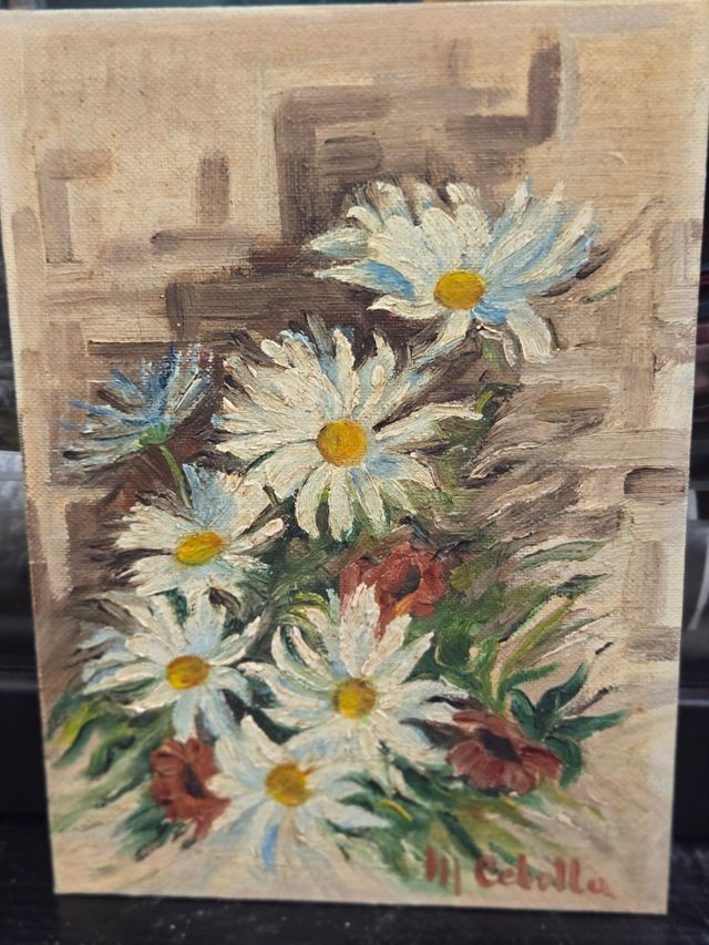 Pintura al óleo flores