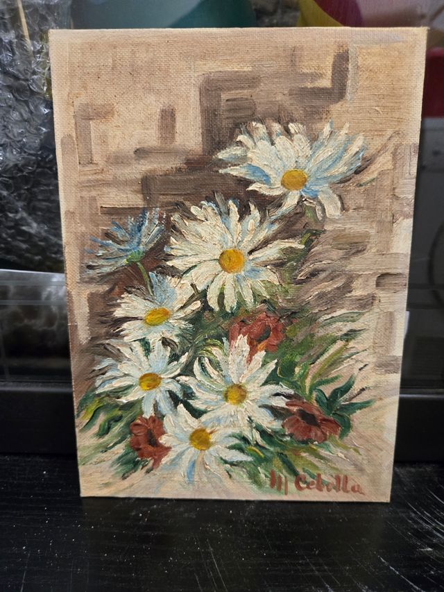 Pintura al óleo flores