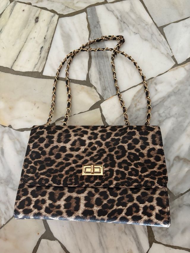 Borsa a tracolla stampa leopardo