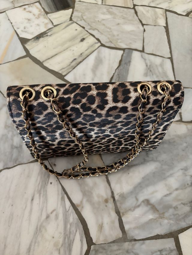 Borsa a tracolla stampa leopardo