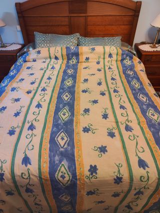 Colcha cama 90cm | Azul y amarilla