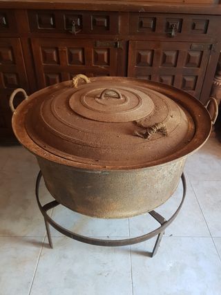 Caldero antiguo 100l con tapa