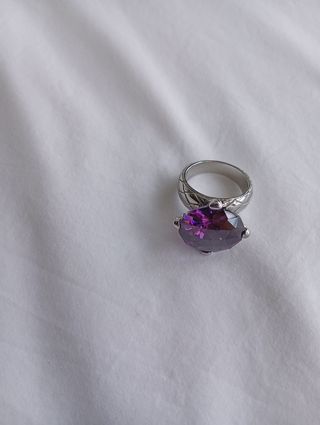 Anillo plata circonita morada