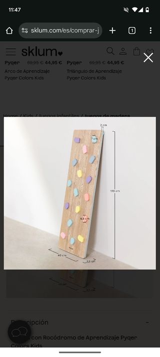 Triángulo de escalada infantil  (Pikler) + rampa.