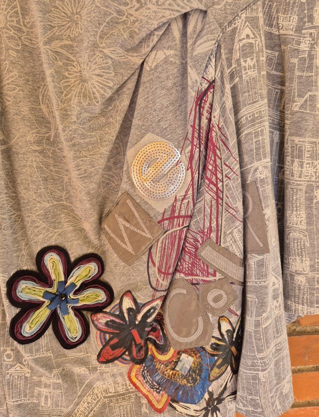 Falda Desigual gris L - Asimétrica