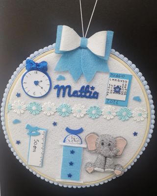 Quadro nascita bimbo pannolenci