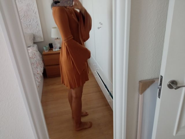 Vestido boho mostaza talla S