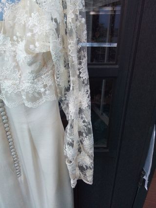 Vestido novia antiguo beige
