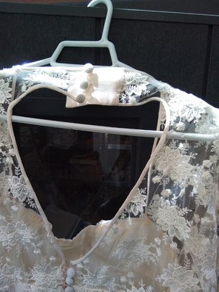 Vestido novia antiguo beige