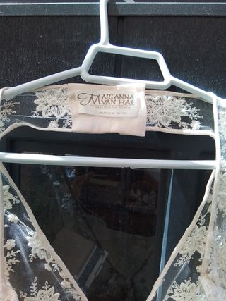 Vestido novia antiguo beige