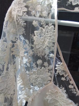 Vestido novia antiguo beige