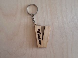 Portachiavi legno iniziali