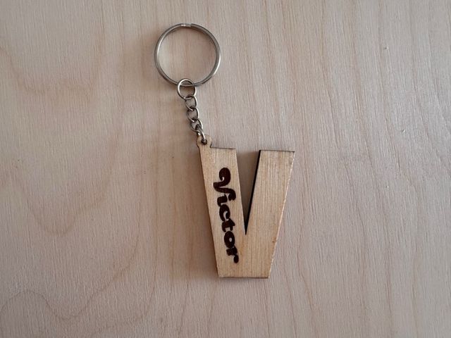 Portachiavi legno iniziali