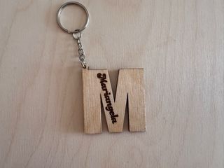 Portachiavi legno iniziali