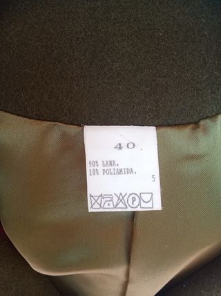 Abrigo largo verde oliva talla L