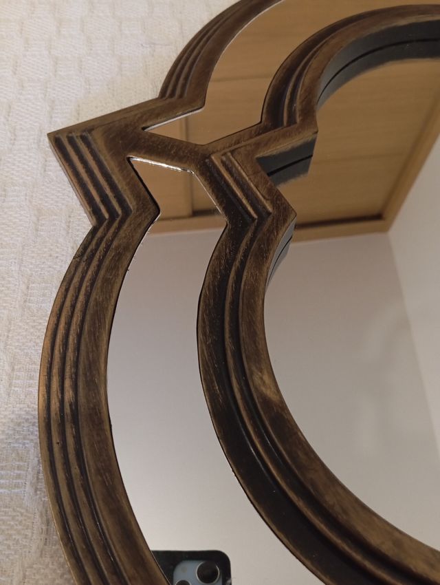 Espejo bronce - madera envejecida estilo vintage