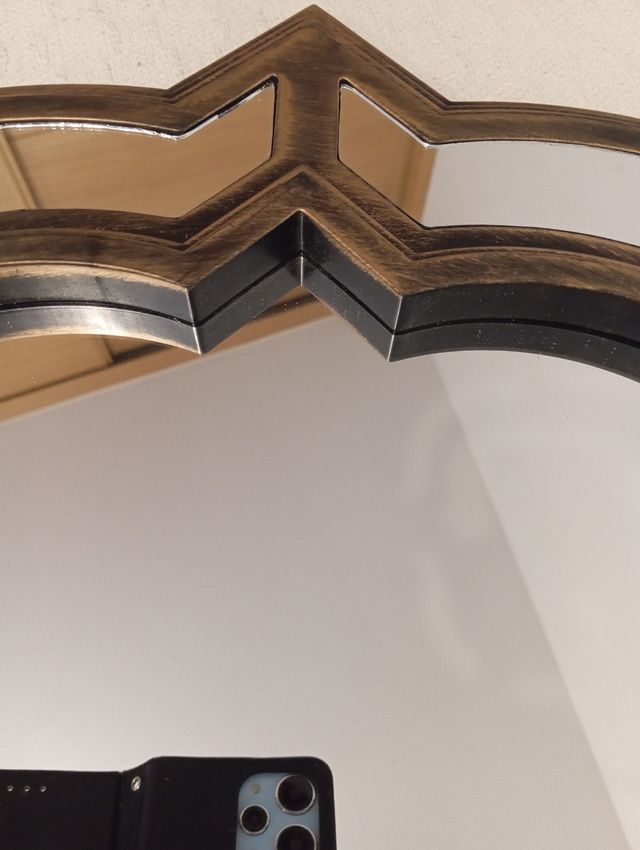 Espejo bronce - madera envejecida estilo vintage