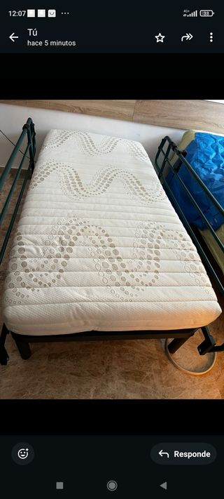 Cama articulada: somier, colchon y defensas.