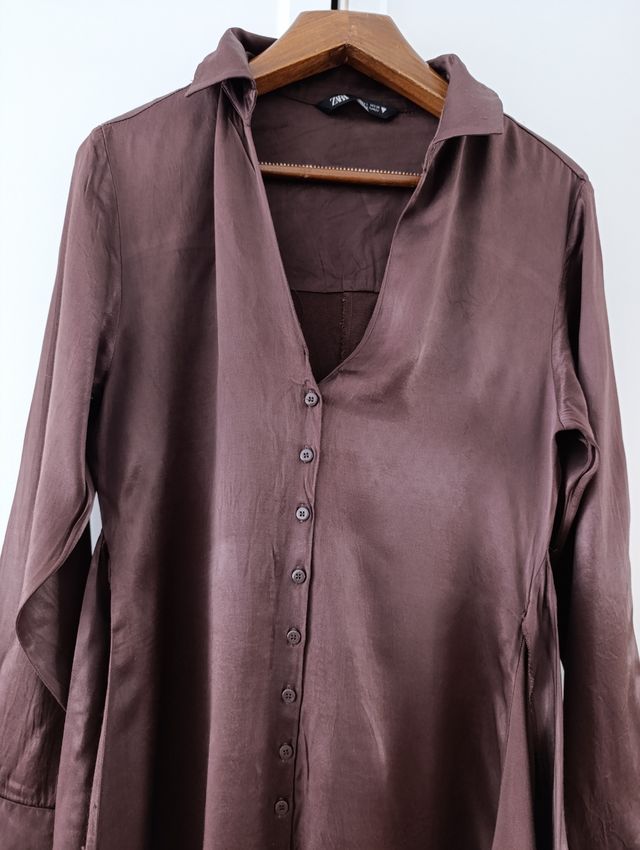 Vestido Zara marrón corto