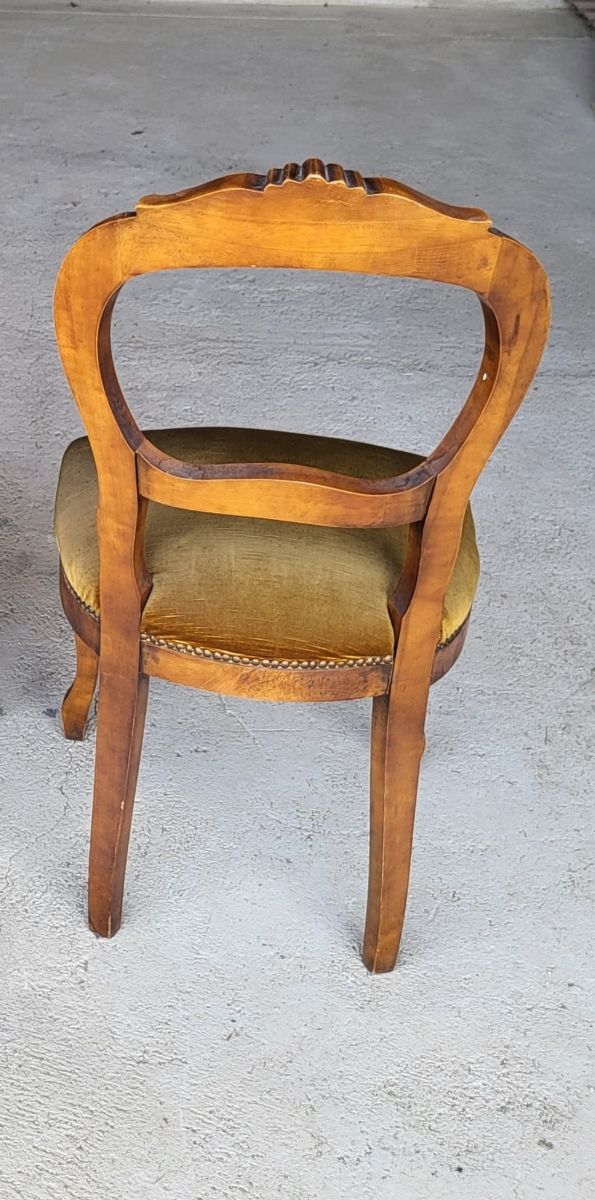Sedie Luigi XVI vintage - legno e velluto